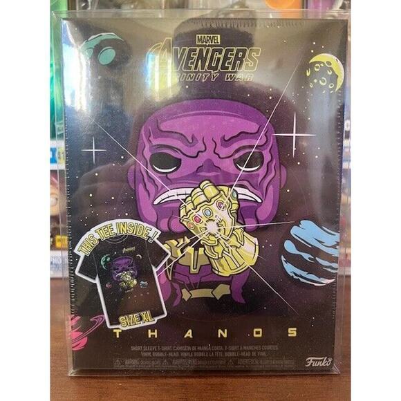 Funko Pop! Avengers Infinity War Thanos Metallic Pop & Tee XL in PROTECTOR - Picture 1 of 7